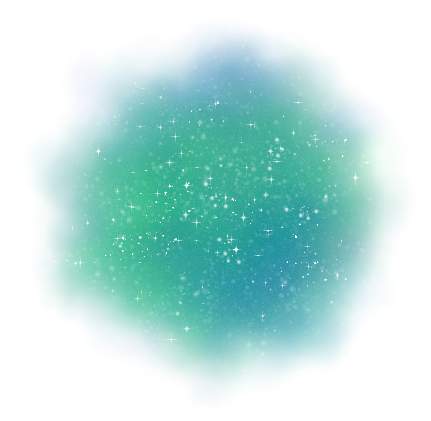 Lime Green Teal Blue Galaxy Watercolour Spot