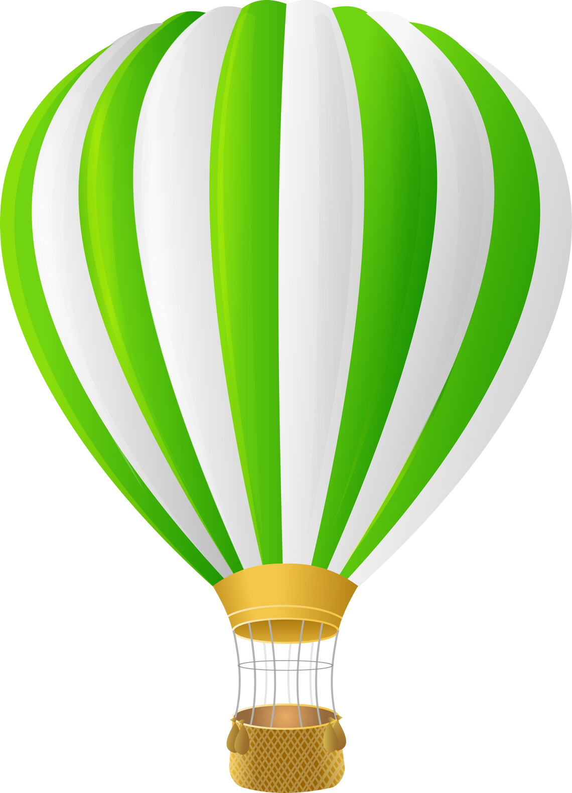 White and green hot air balloon illustration