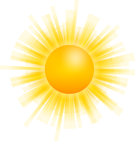 Realistic sun icon for weather